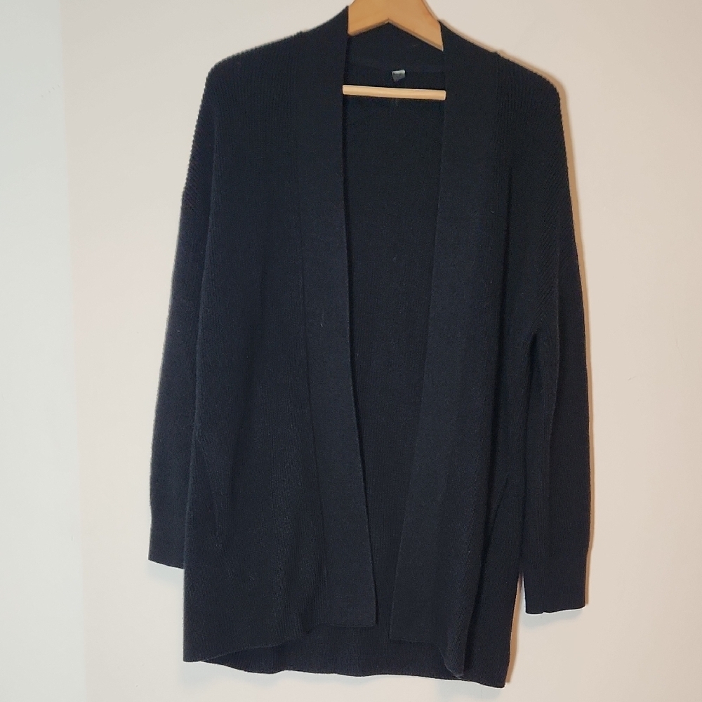 Lululemon Black Wool Blend Open Front Cardigan sz 4 Oversized or  sz M